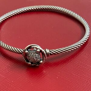 David Yurman Silver bracelet with pave diamonds, Infinity
